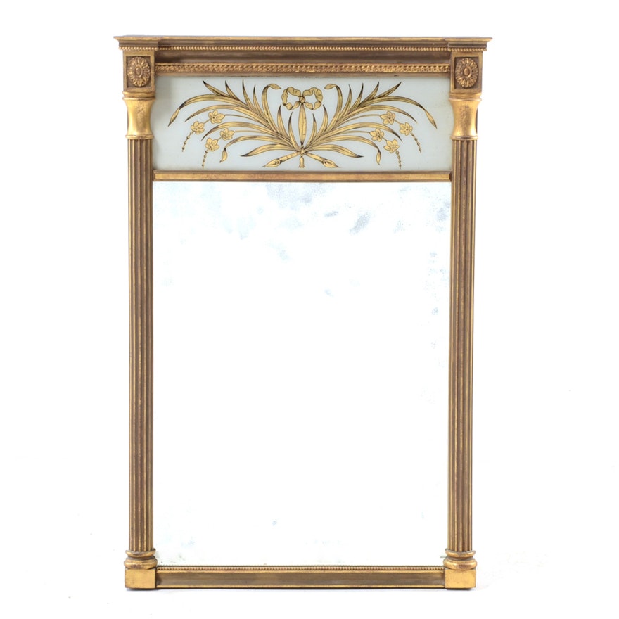 Regency Style Gilt Reverse Painted Mirror