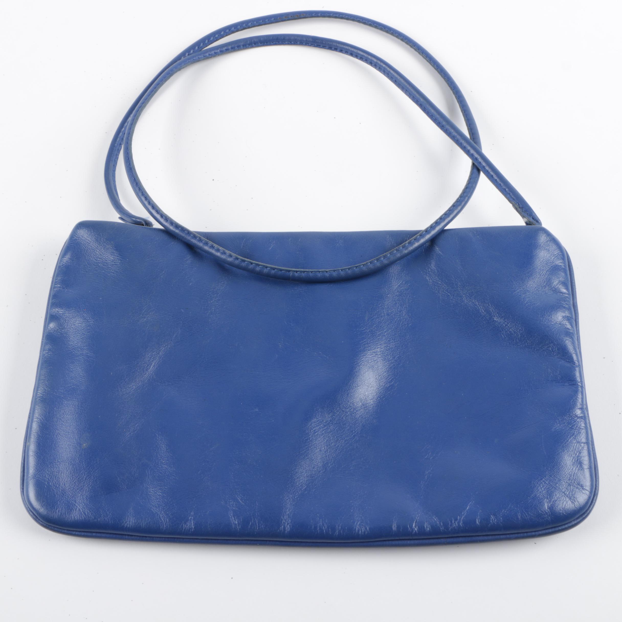 Black Leather Backpack and Blue Crossbody Bags