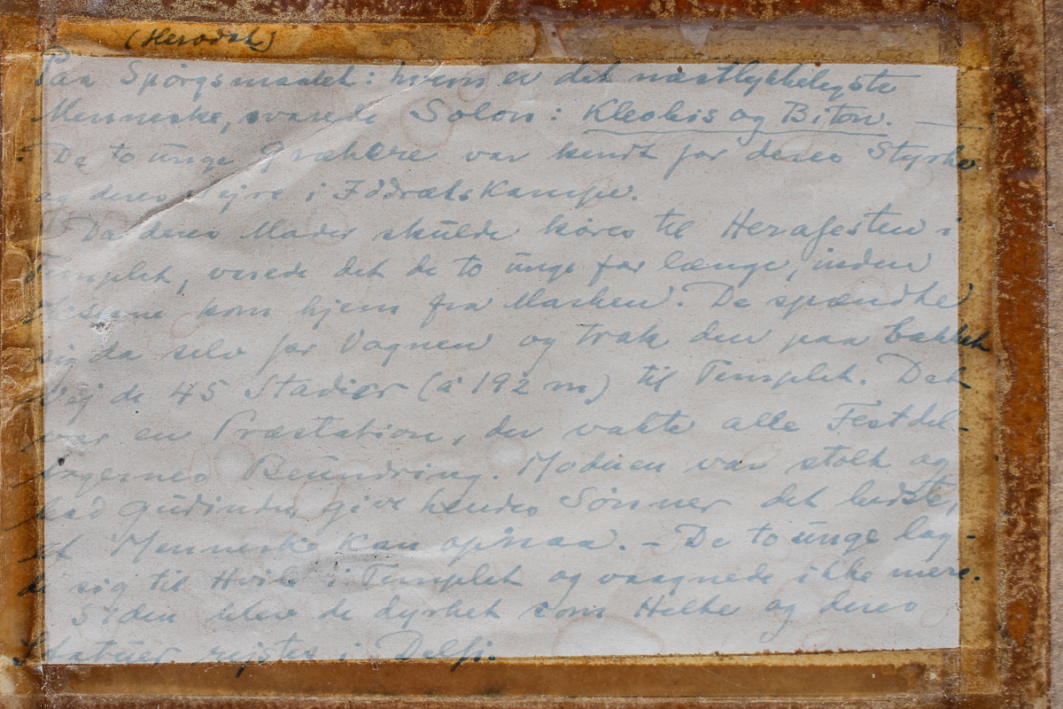 Sigurd Olrik Watercolor Painting of Greek Chariot Scene