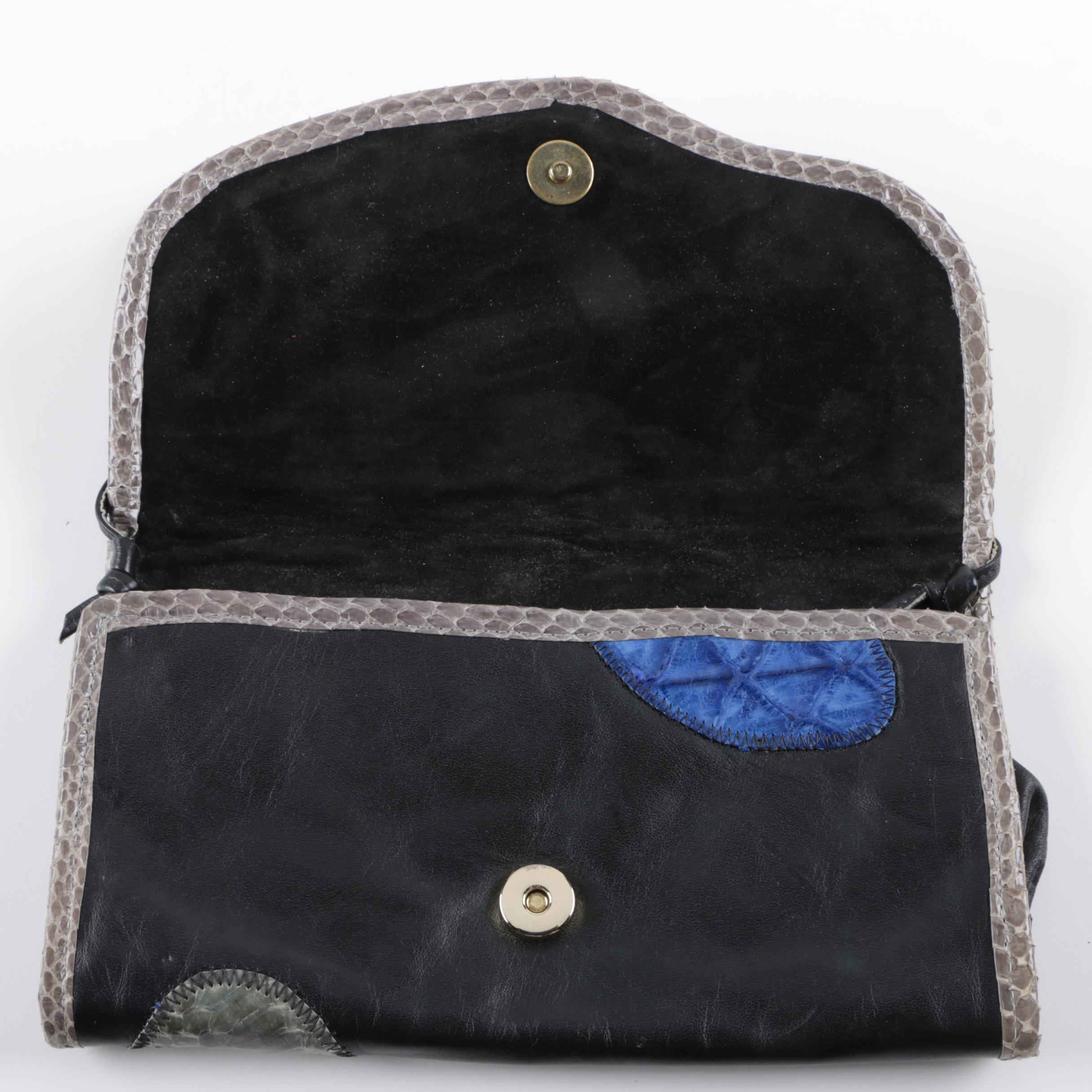 Shibui Patchwork Dyed Snakeskin Handbag