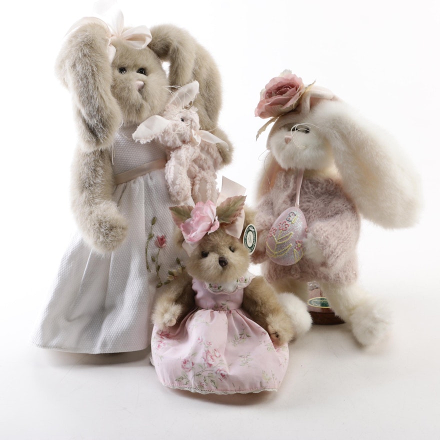 The Bearington Collection Plush Rabbits and Teddy Bear