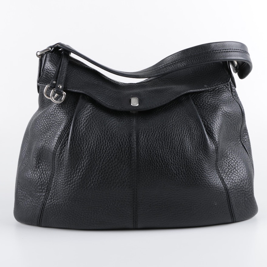 Cole Haan Black Pebbled Leather Hobo Bag