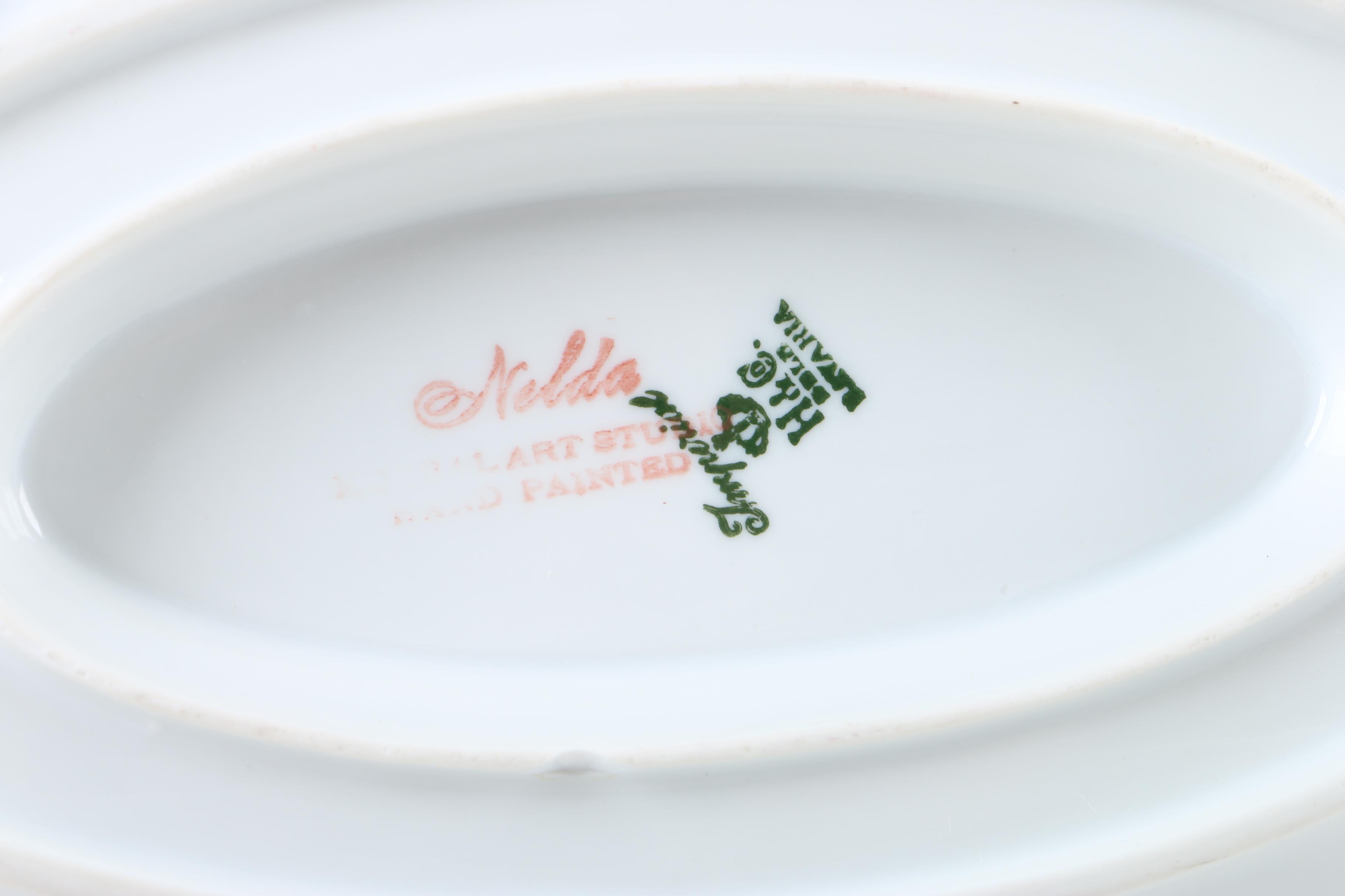 Vintage Art Deco Hand Painted Serveware from Nelda Mutual Art Studio