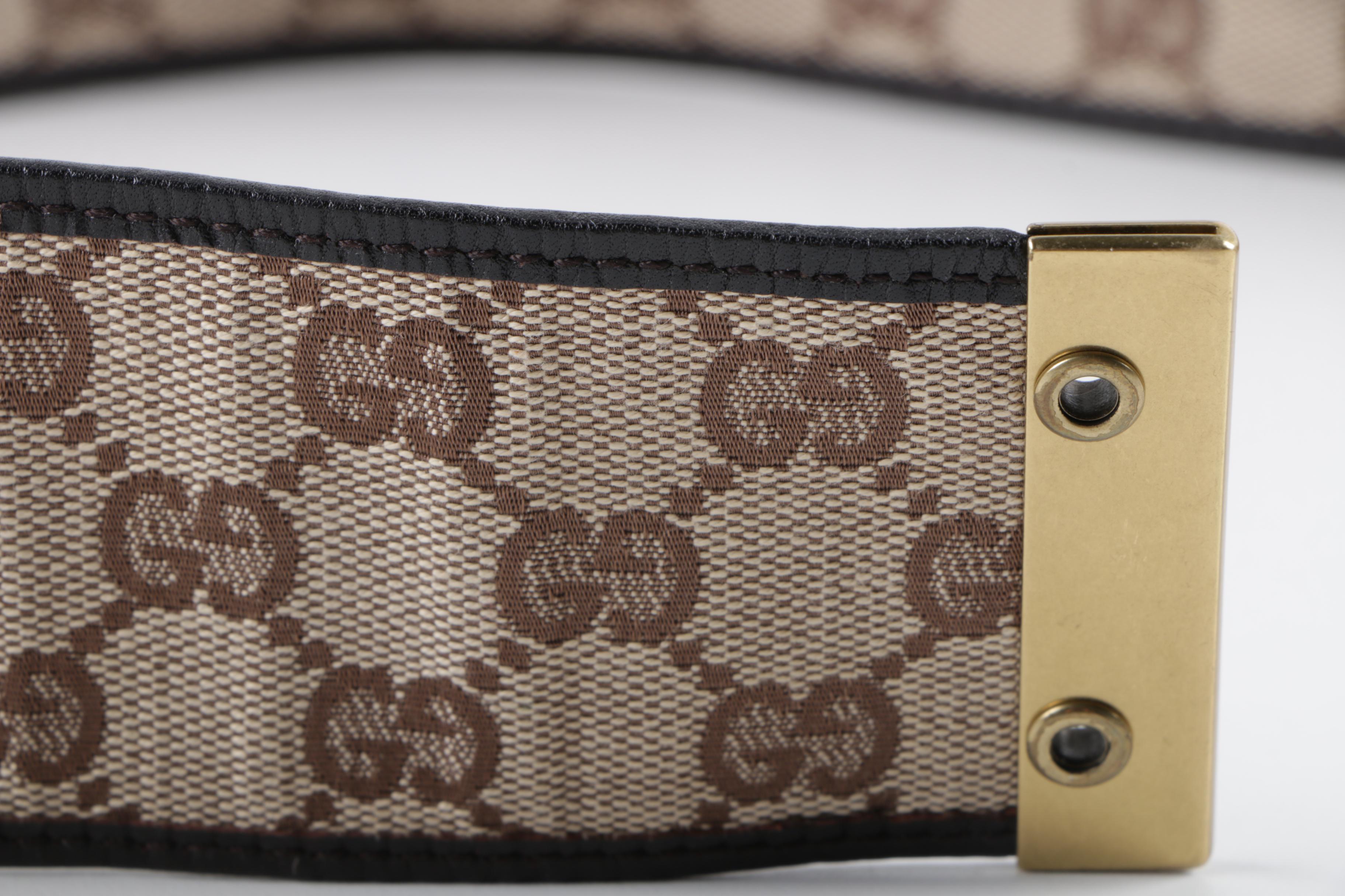 Gucci GG Supreme Canvas and Leather Belt