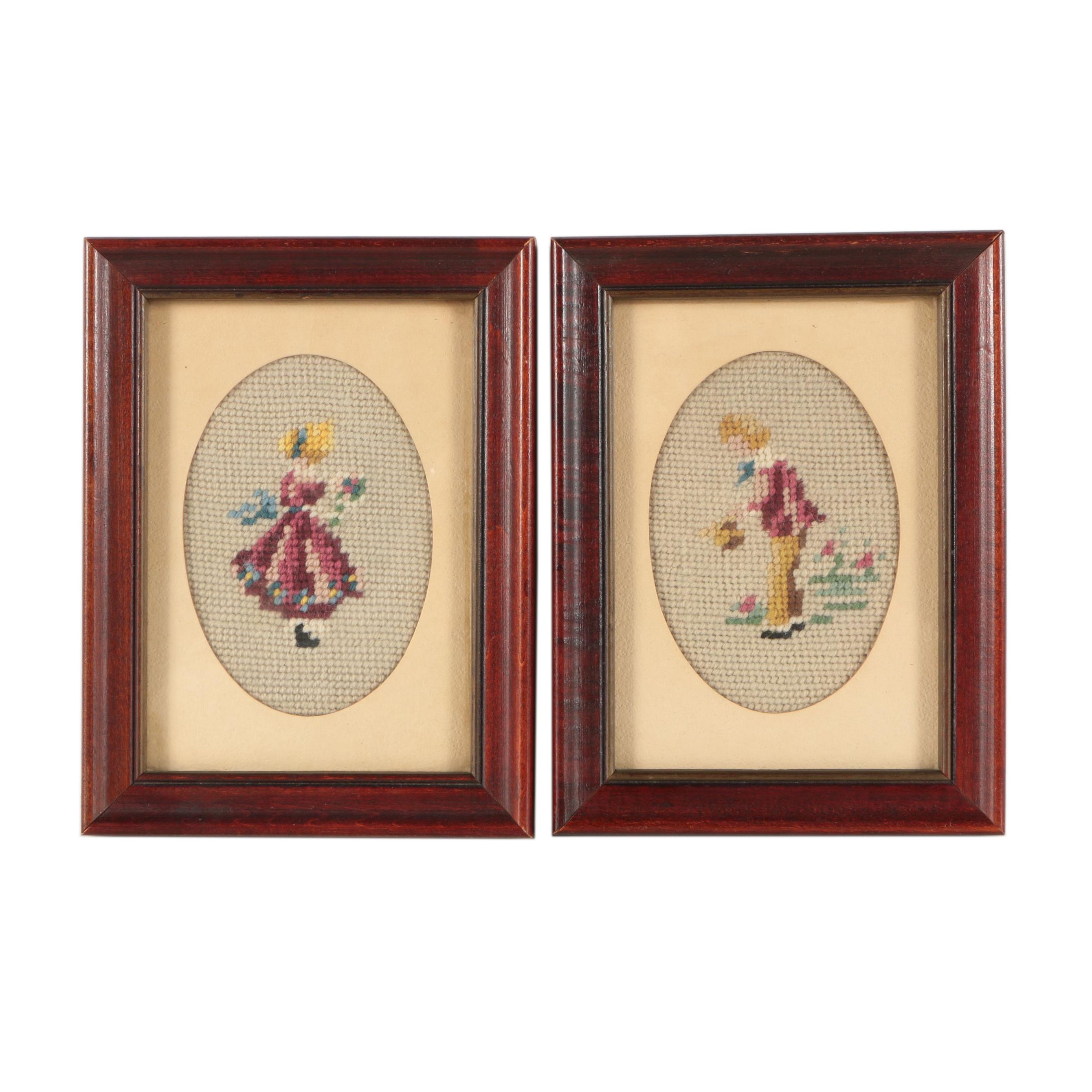 Needlepoint Artwork of Dutch Children