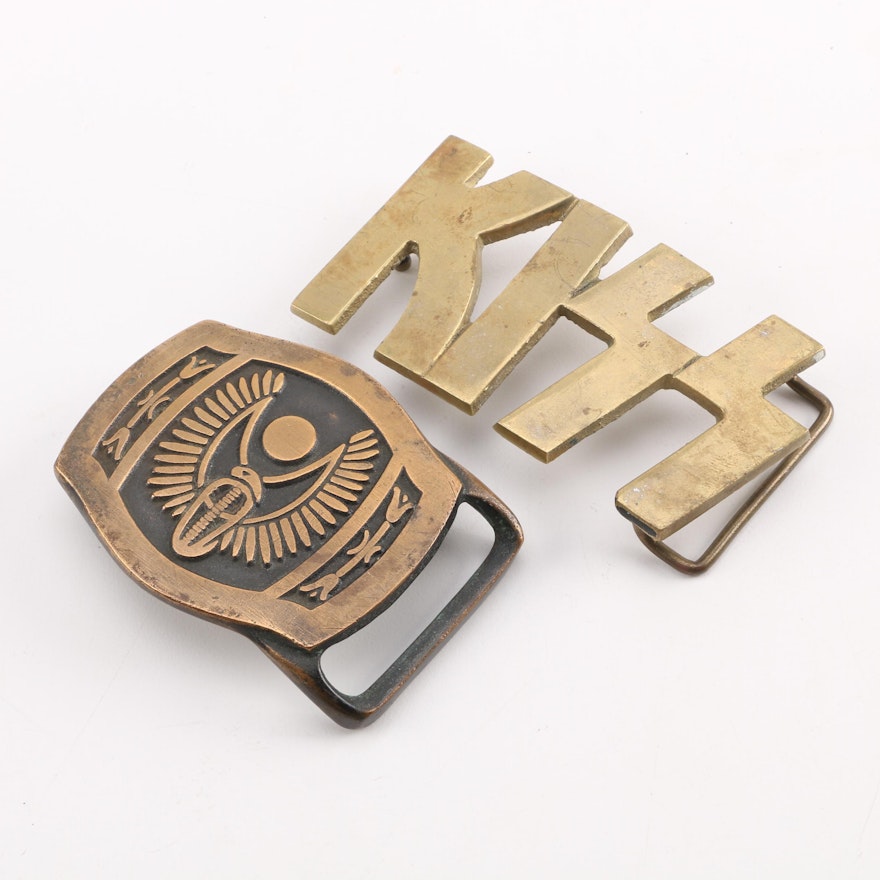 Tech-Ether Guild "Winged Cobra" and KISS Brass Belt Buckles