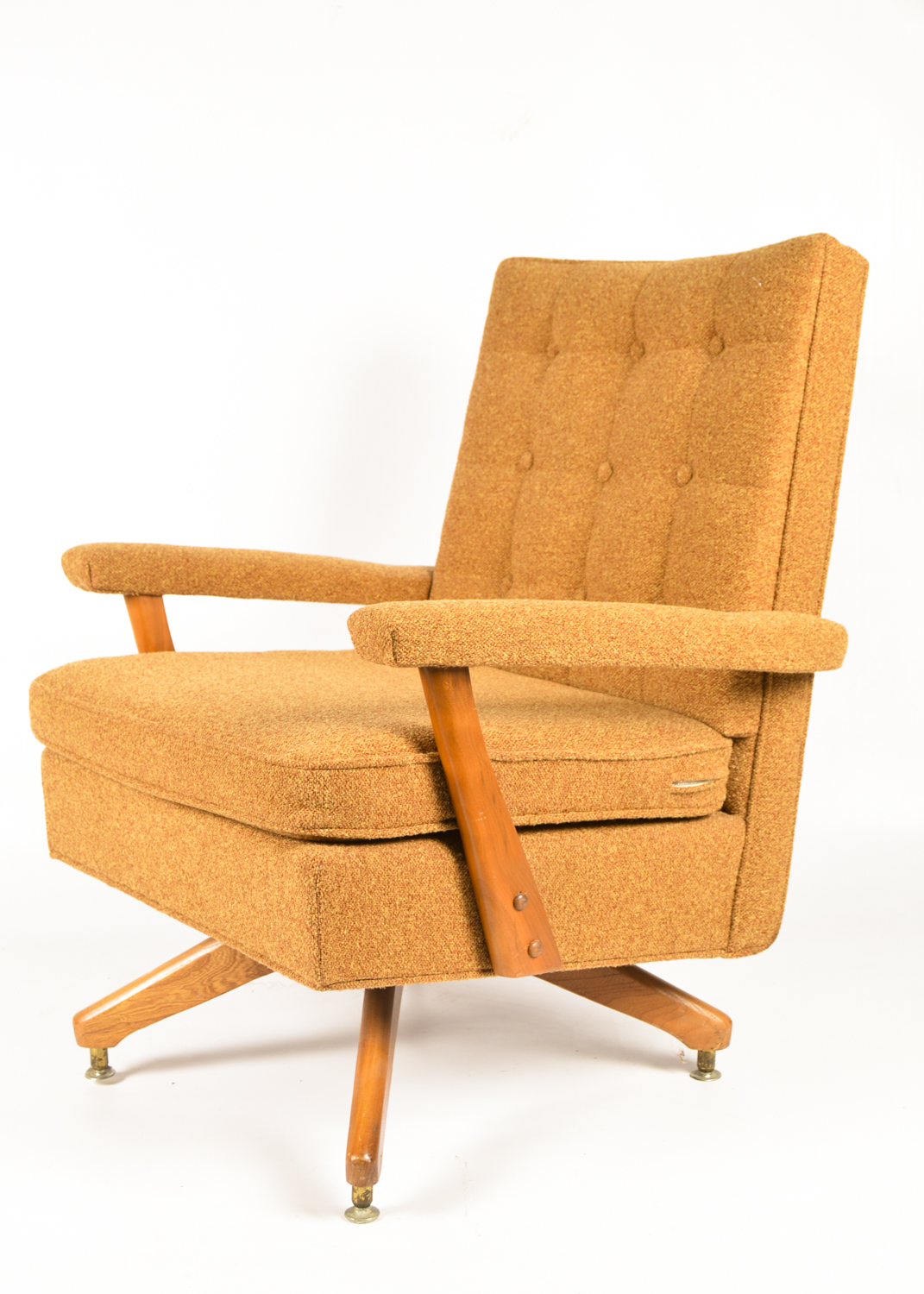 Mid Century Modern Upholstered Swivel Chair