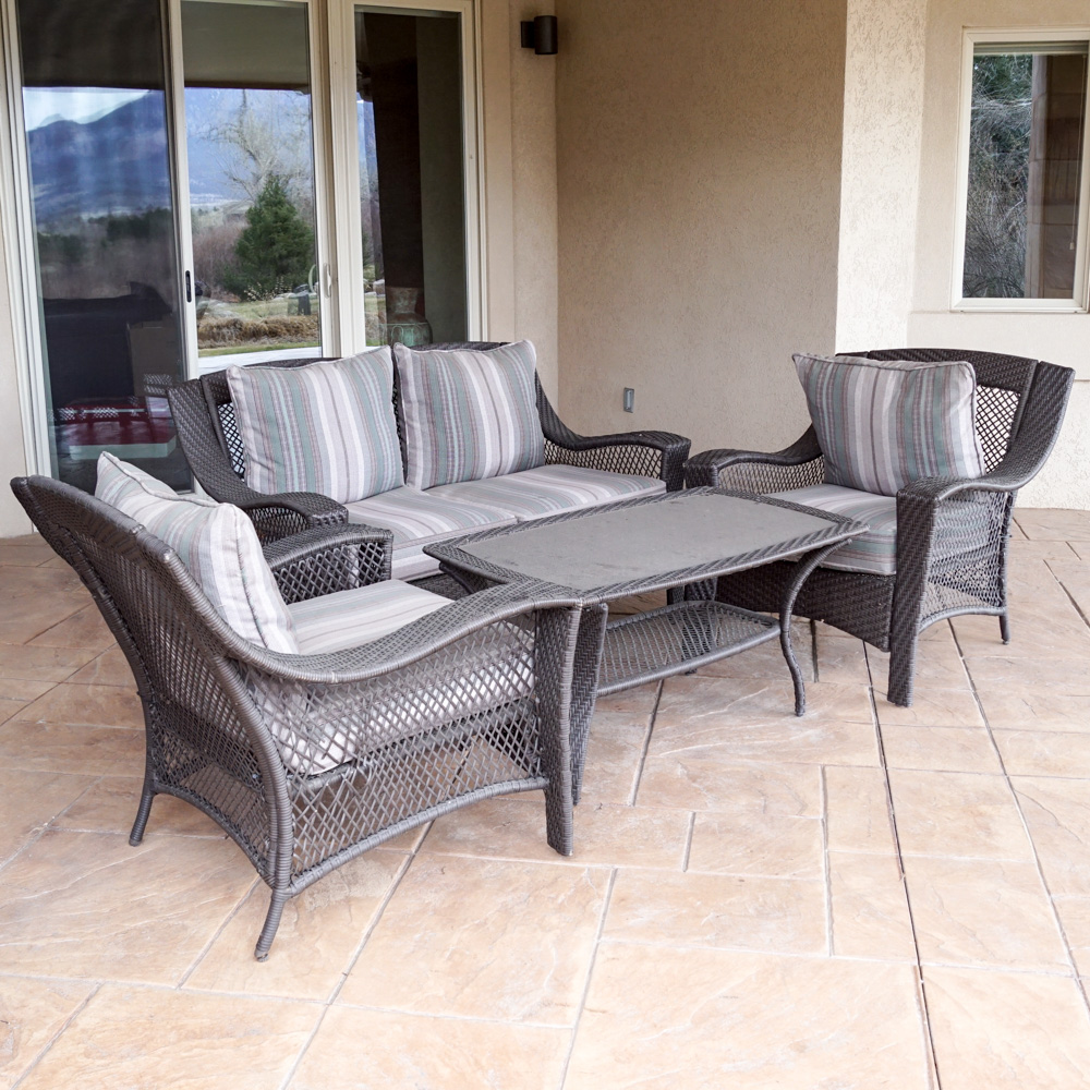 Four-Piece Wicker Patio Furniture Set