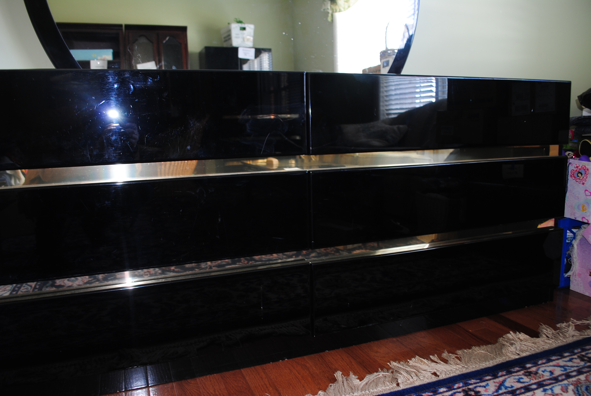 Black and Gold Deco Revival Style Bedroom Suite