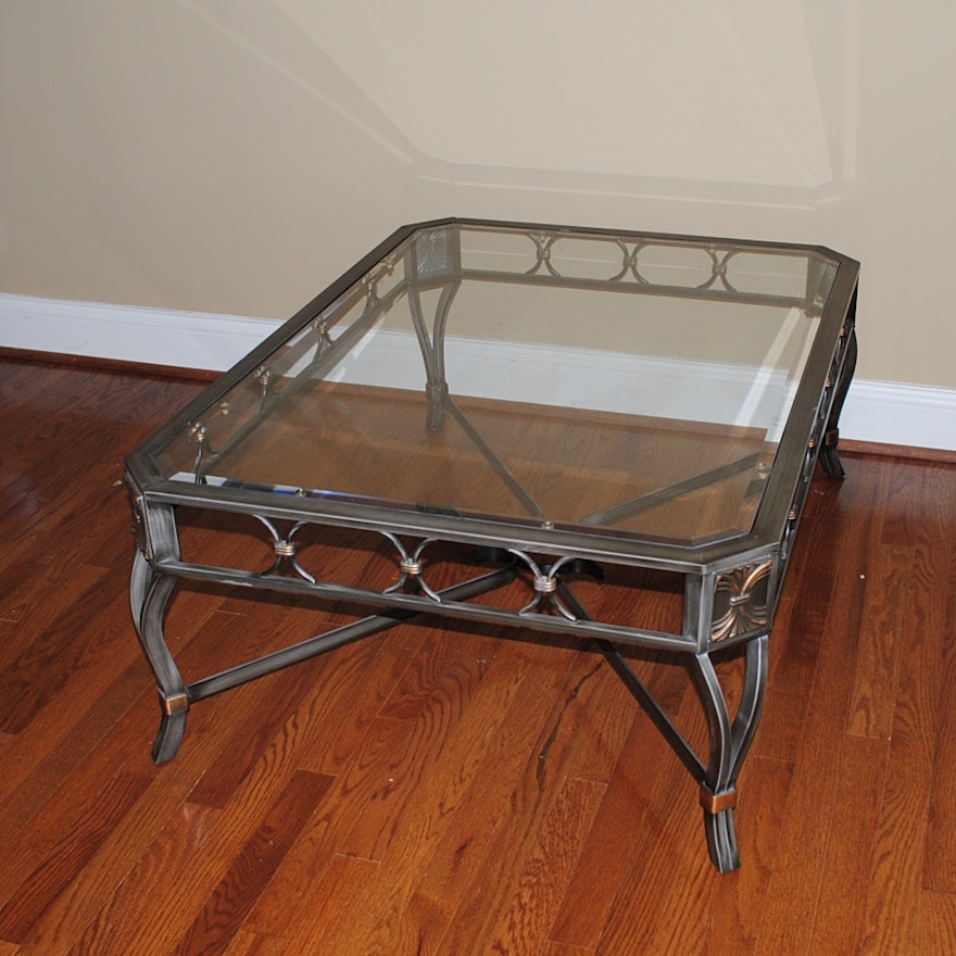 Neoclassical Style Metal Coffee Table