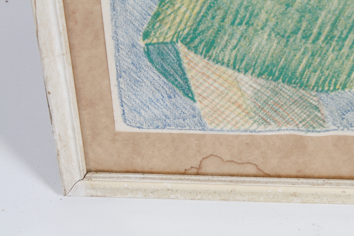 Erling Frederiksen 1949 Colored Pencil Drawing of Mother and Child