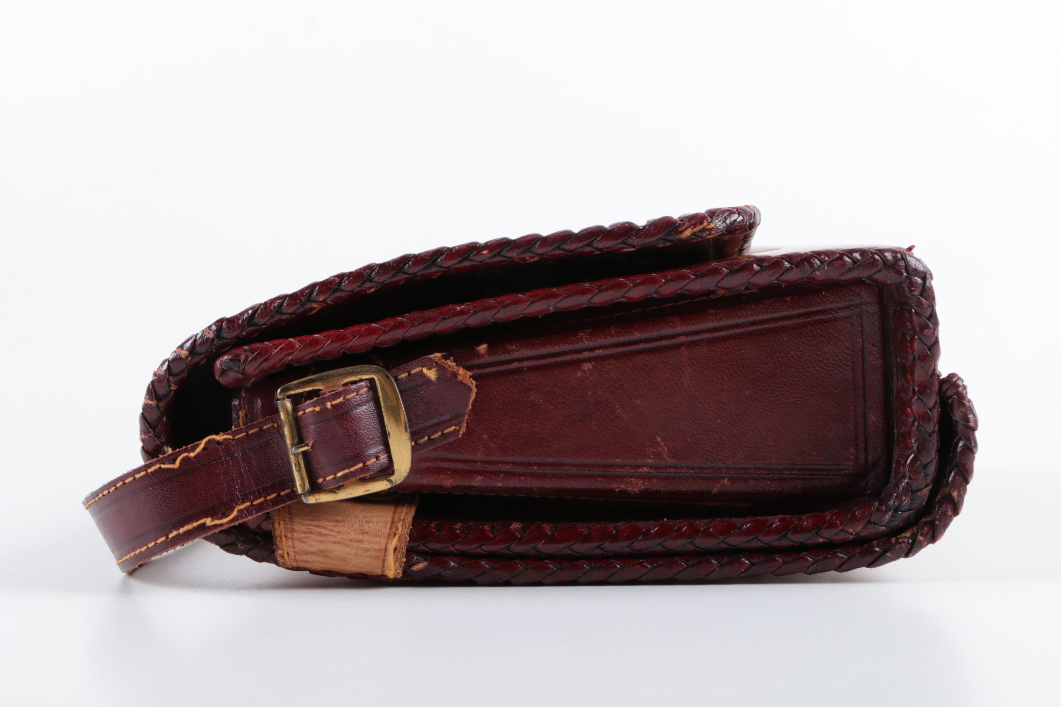 Vintage Gaitan Brown Tooled Leather Handbag