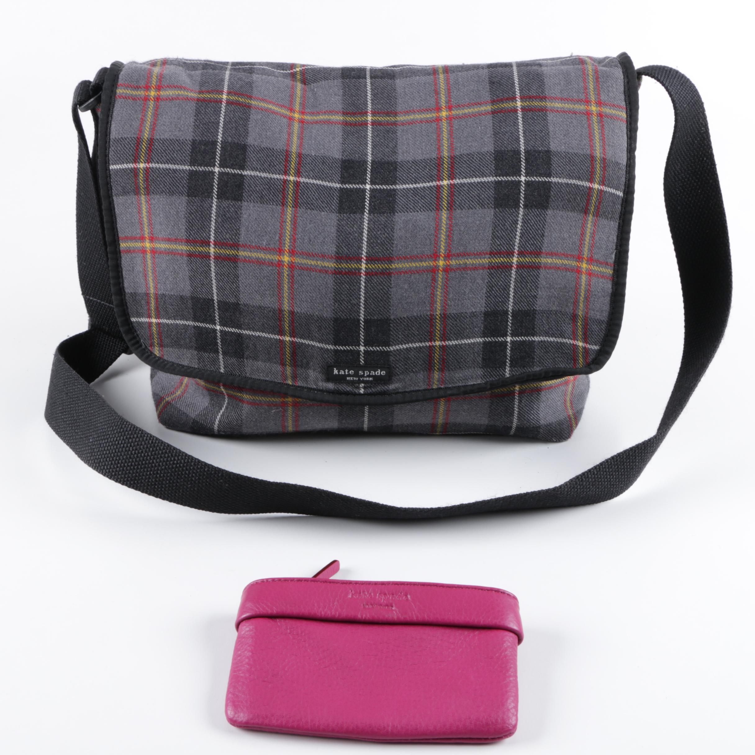 Kate Spade New York Plaid Messenger Bag and Coin Purse