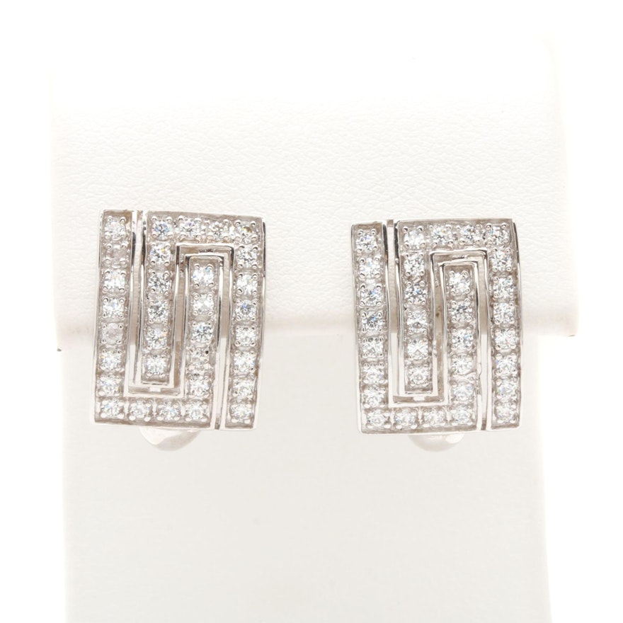 14K White Gold Cubic Zirconia Earrings