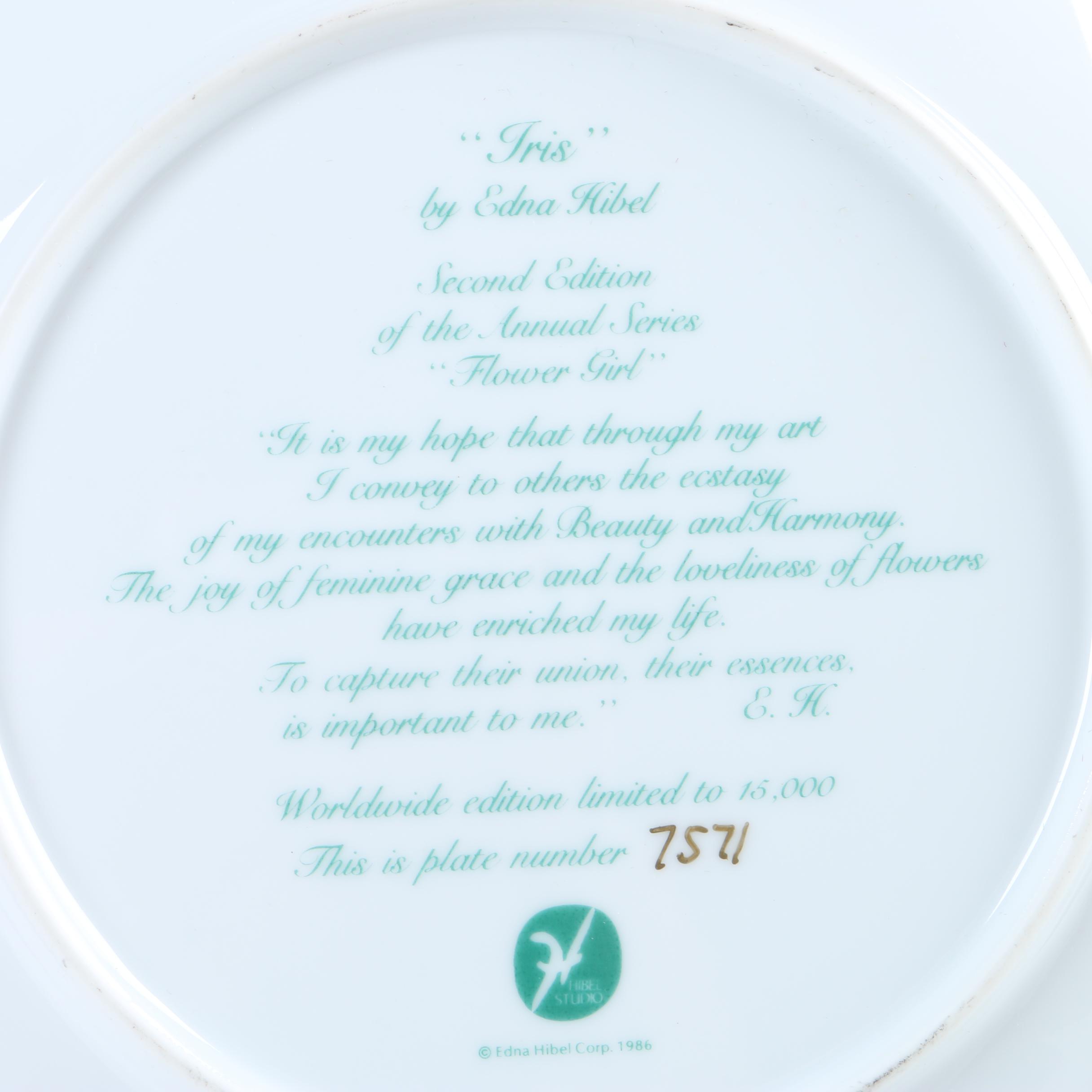 Edna Hibe "Iris" Limited Edition Plate and Other Decorative Plates