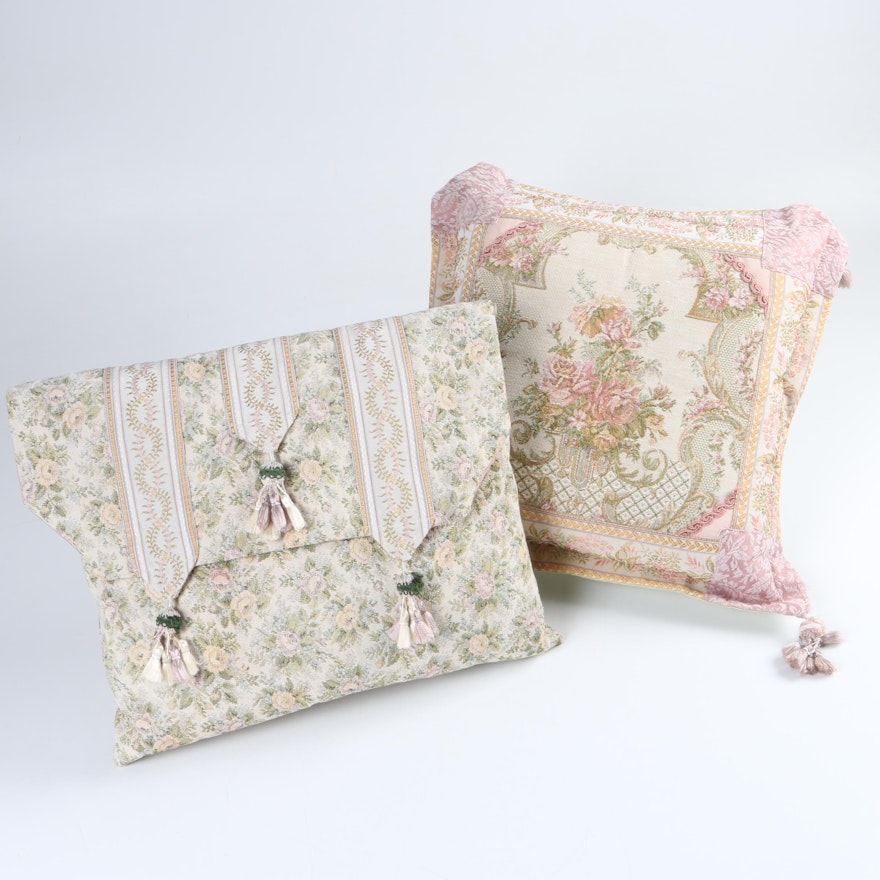 Decorative Floral Motif Accent Pillows