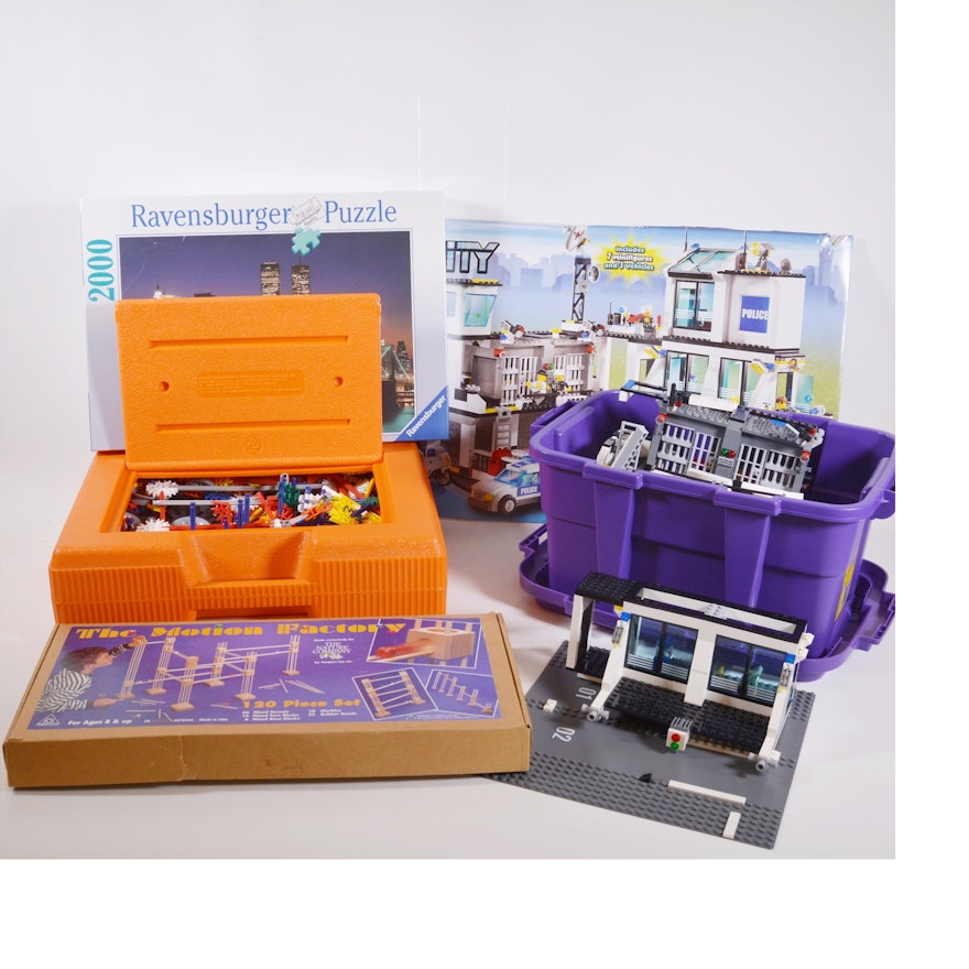 Lego Police Station, K'nex, and Other Toys