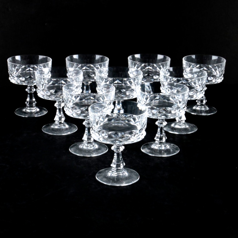Cristal D'Arques-Durand "Diamond" Champagne Coupes