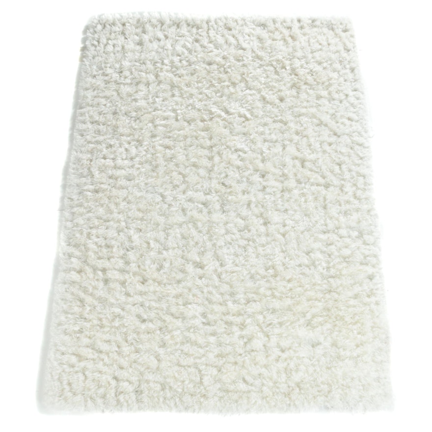 Hand-Tufted Chinese Synthetic Fluffy Pile Area Rug
