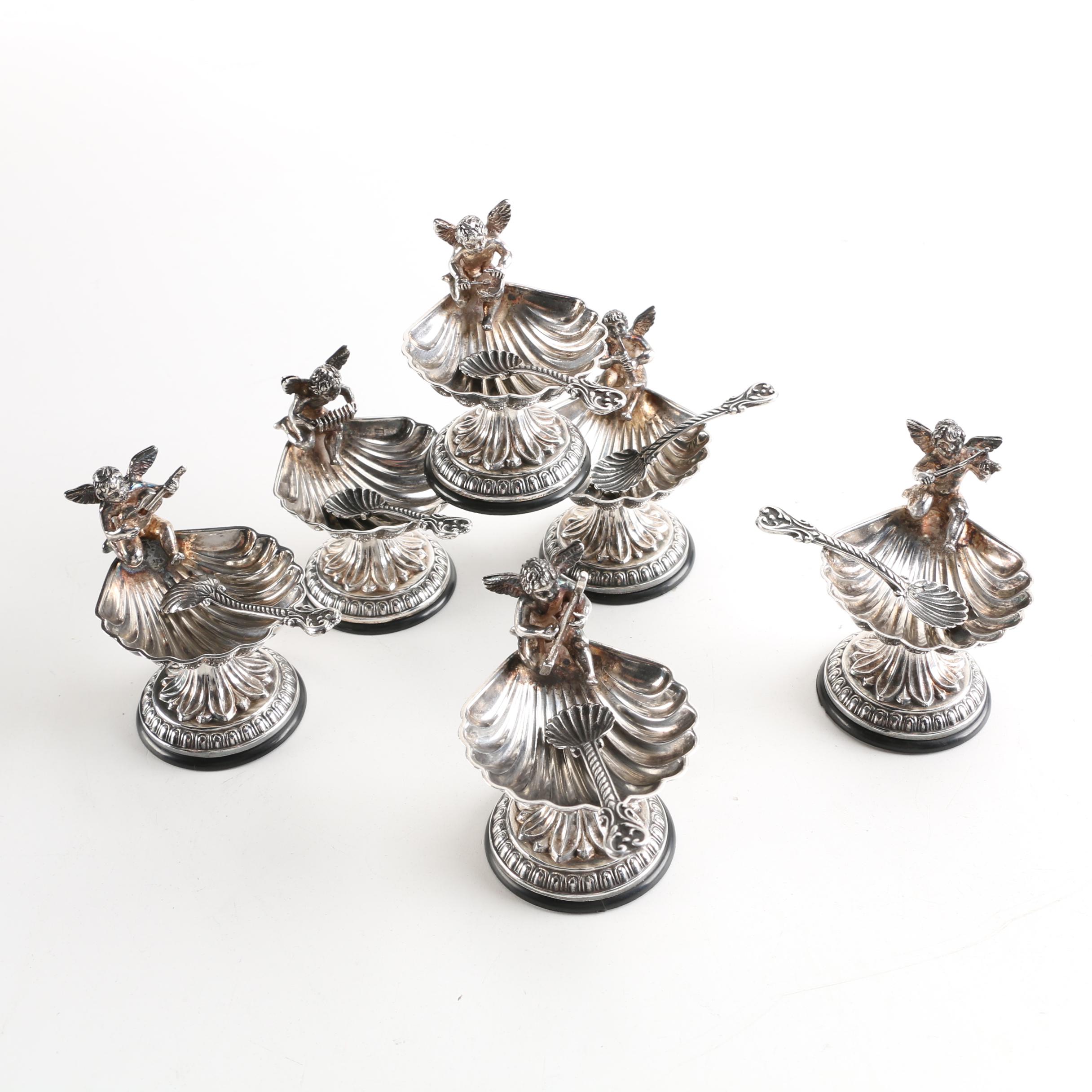Pedro Durán Sterling Silver Cherub Salt Cellar Set