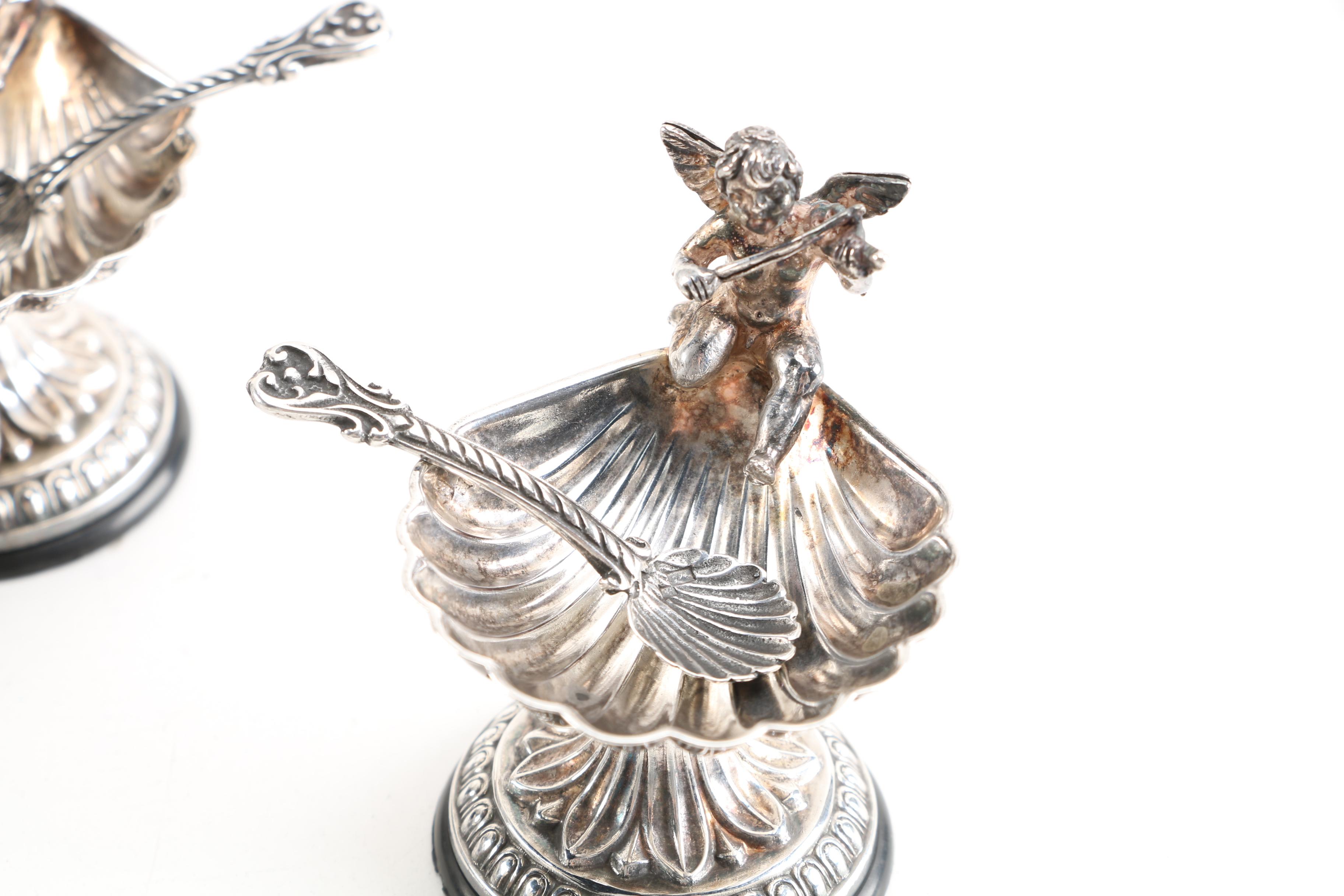 Pedro Durán Sterling Silver Cherub Salt Cellar Set