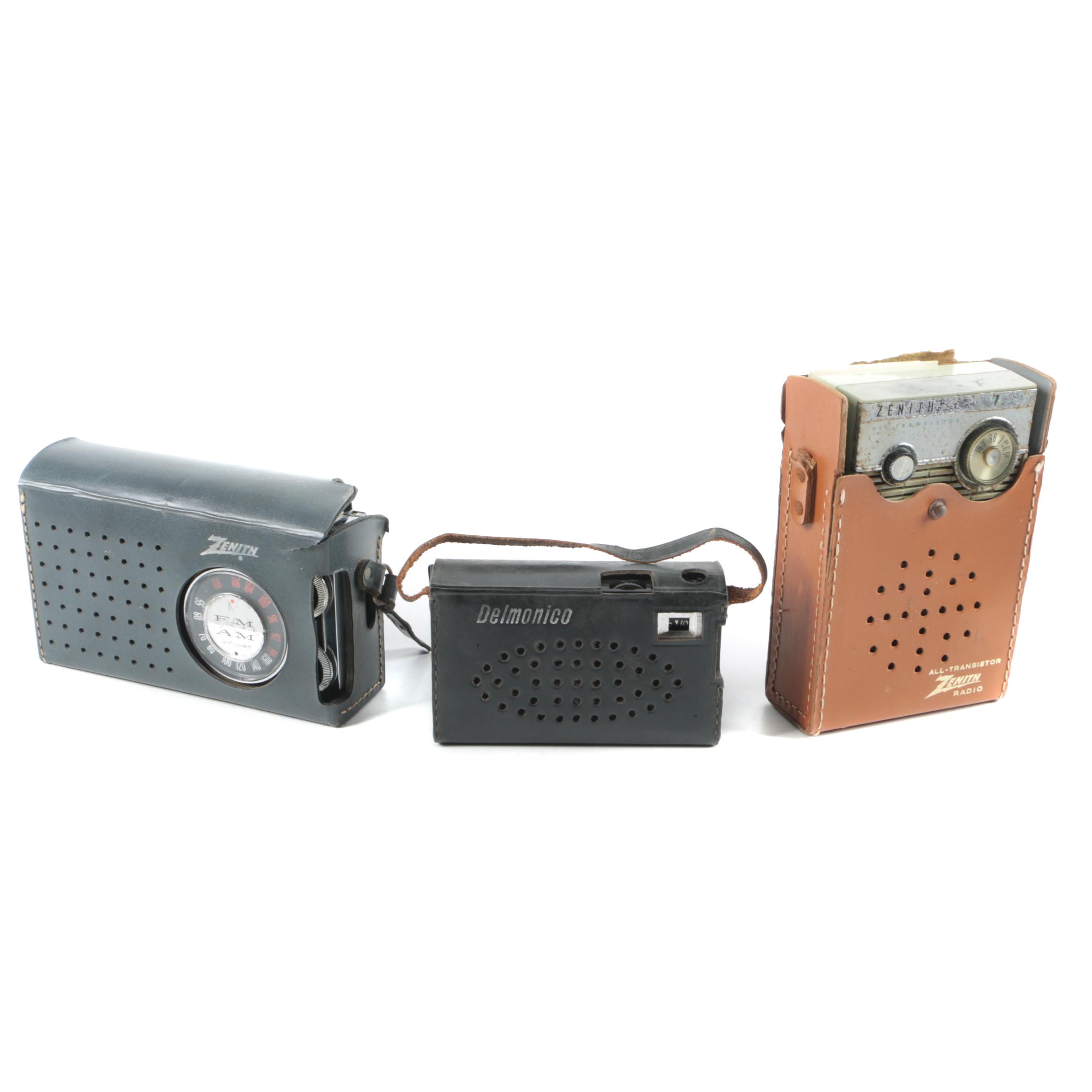 Zenith and Delmonico Compact Transistor Radios
