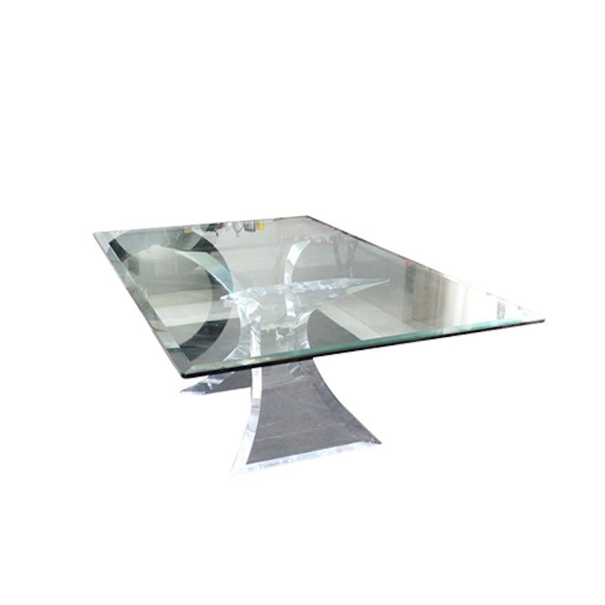 Vintage Modern Lion in Frost Acrylic Base Dining Table