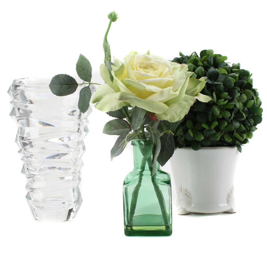 Ceramic, Glass and Crystal Vases Featuring Nachtmann "Slice" Vase