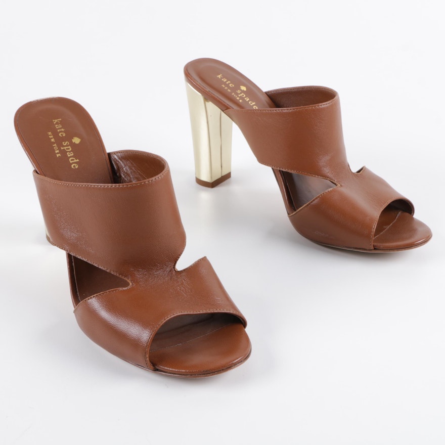 Kate Spade New York Brown Leather High Heel Sandals