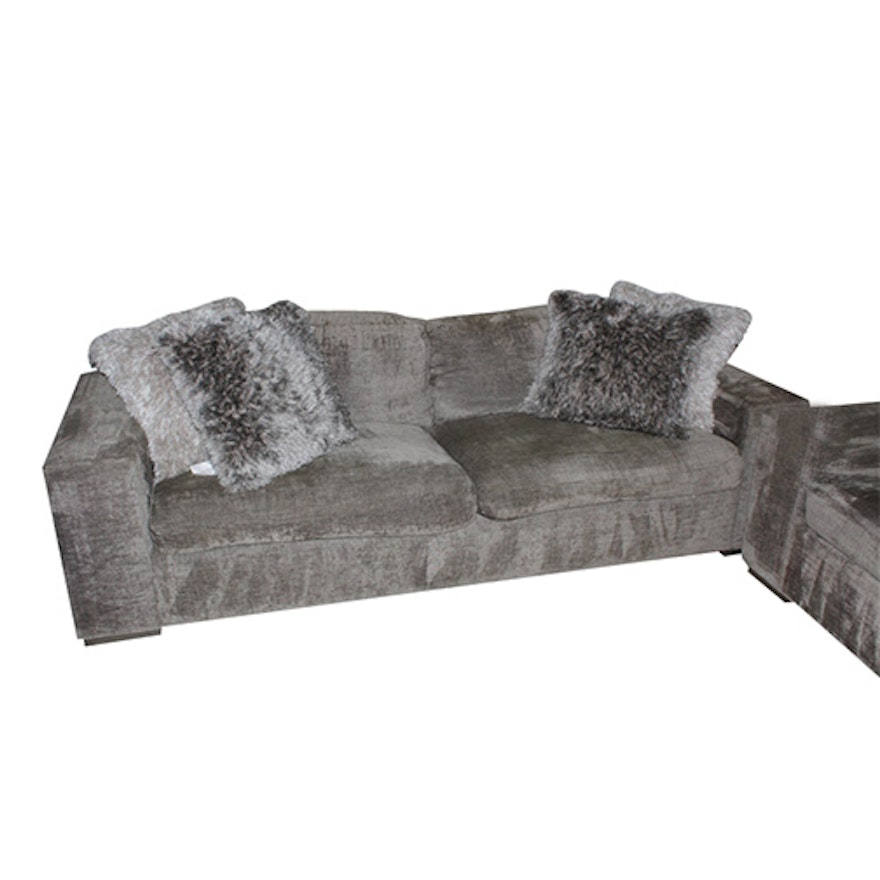 A. Rūdin Chenille Upholstered Sofa