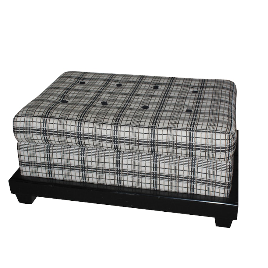 Button-Tufted Upholstered Ottoman