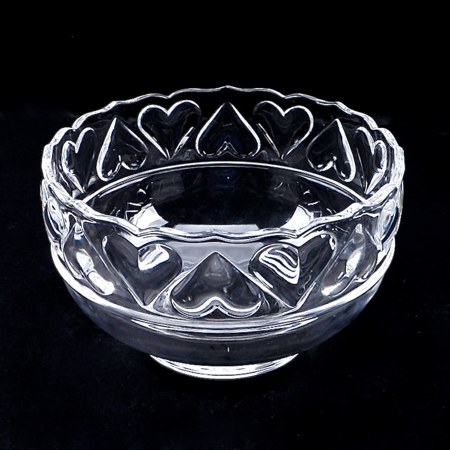 Tiffany & Co. "Hearts" Crystal Bowl