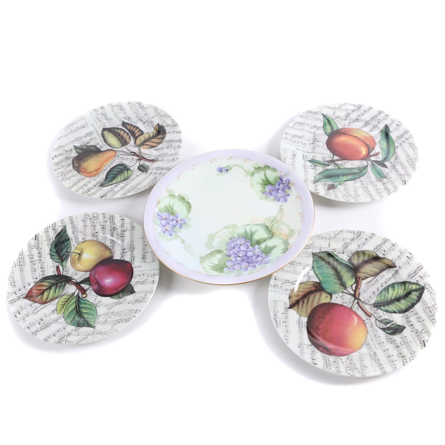 I Godinger Fruits with Sheet Music and Limoges Floral Plates