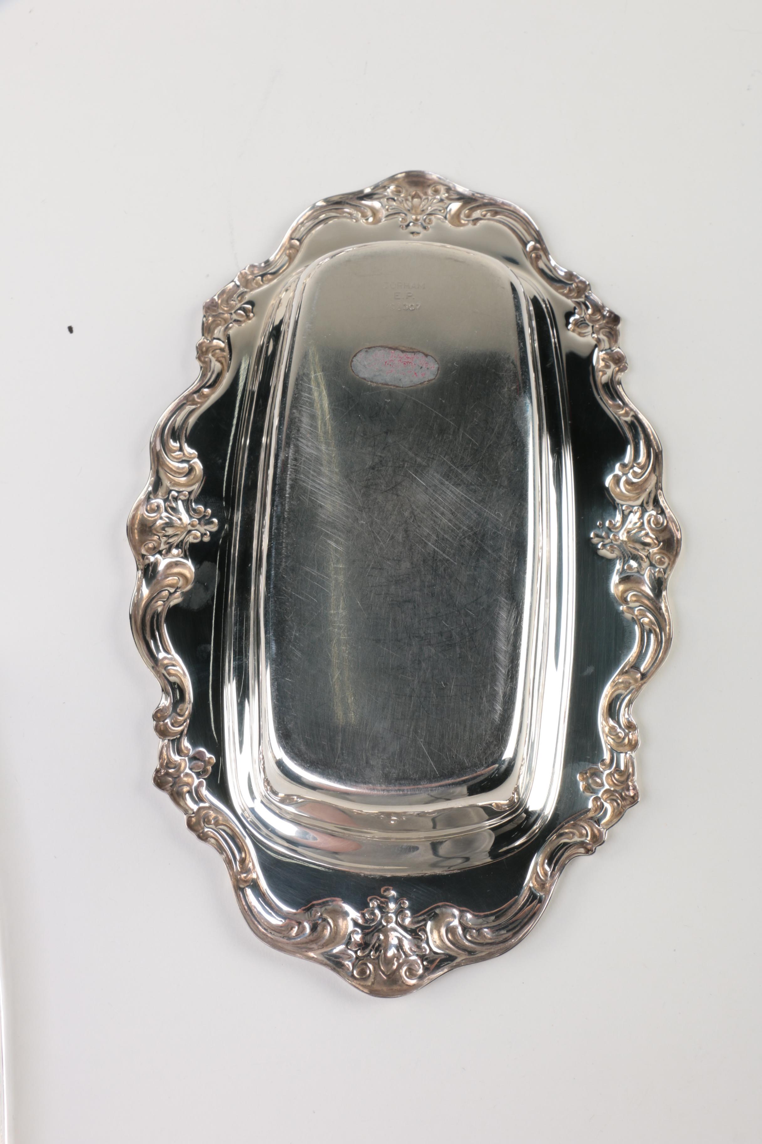 Gorham Silver Plate Butter Dish and Other Silver Plate Serveware