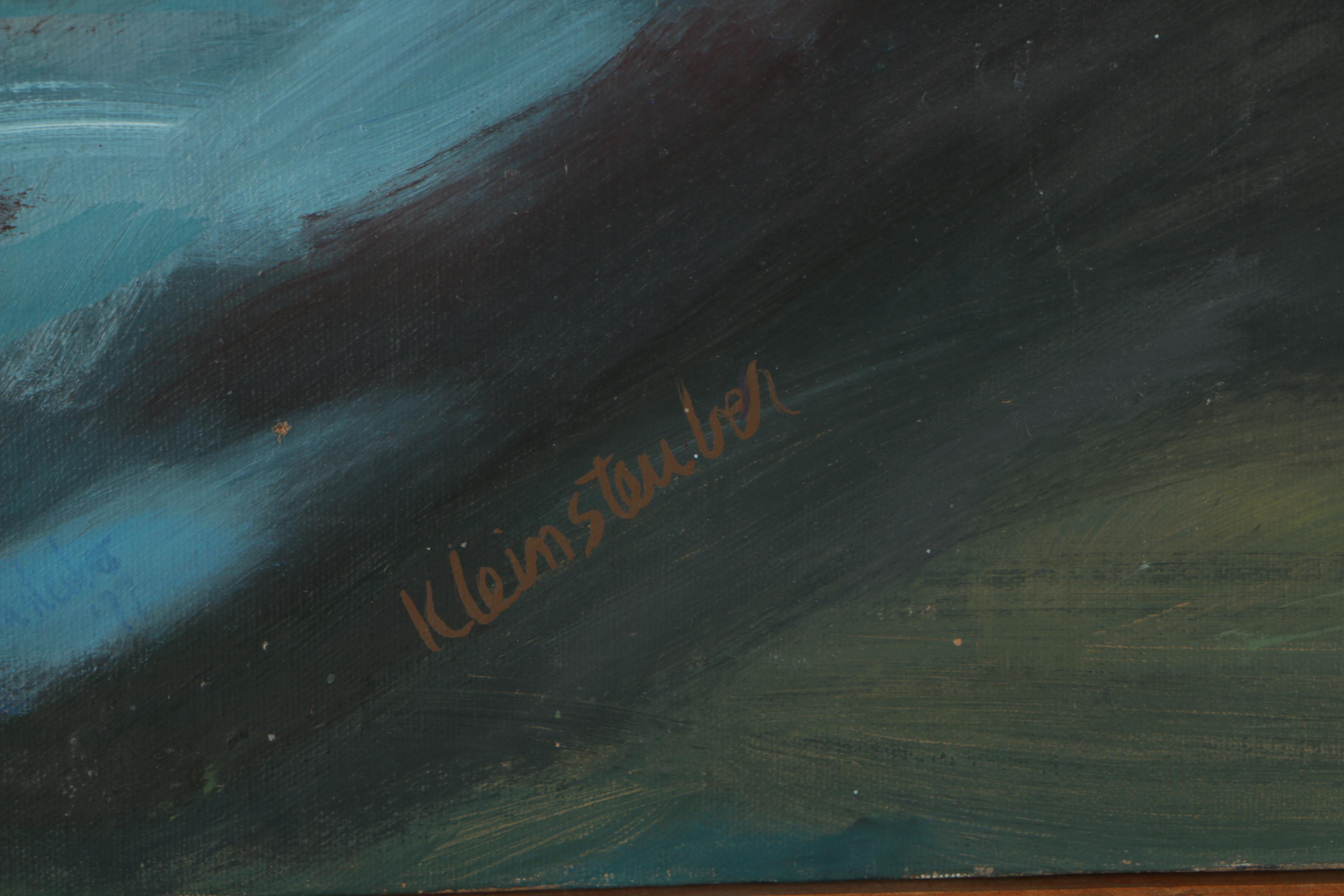 R. Kleinsteuber Oil Painting of Reading Boy