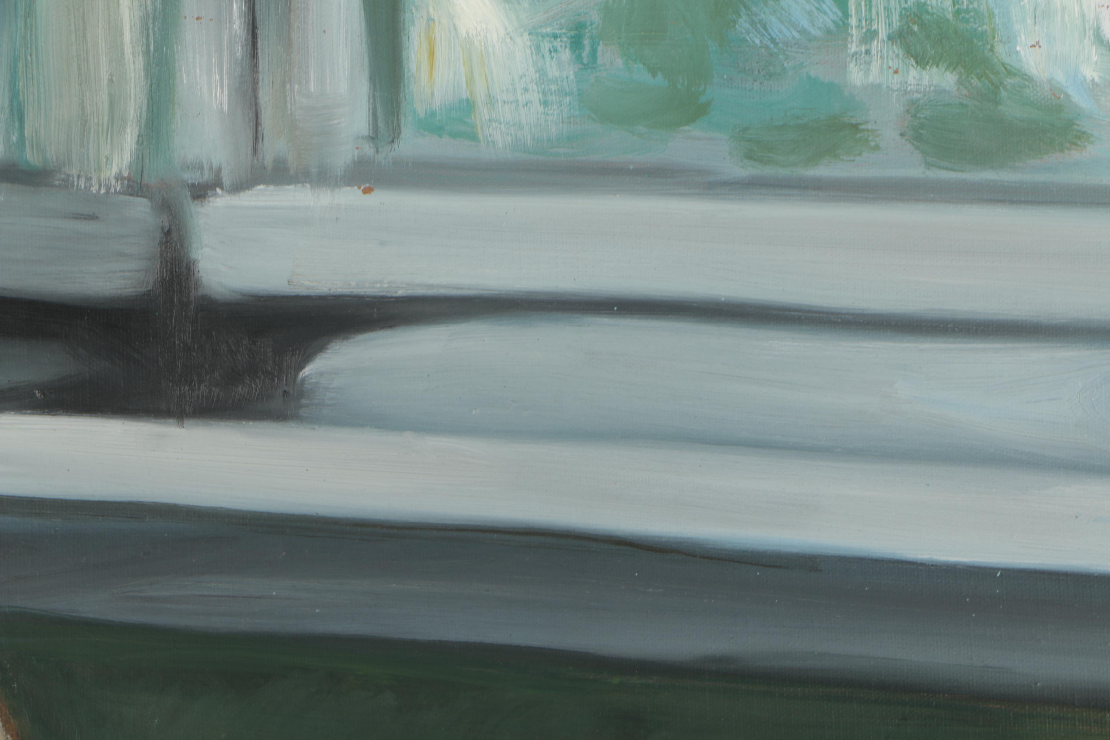 R. Kleinsteuber Oil Painting of Reading Boy