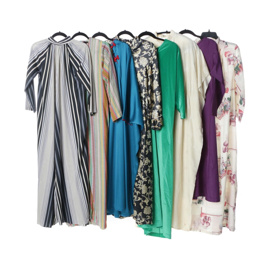 1970s Maxi Dresses and Kaftans Including Silk