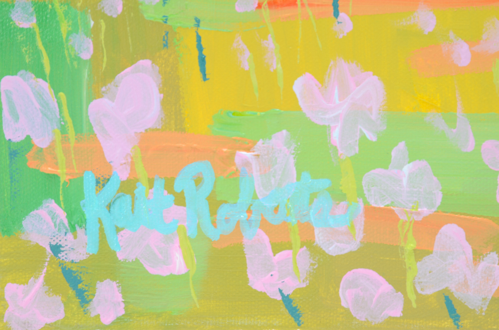 Kaitlin Roberts Acrylic Painting on Canvas "Hay Bales in a Field"