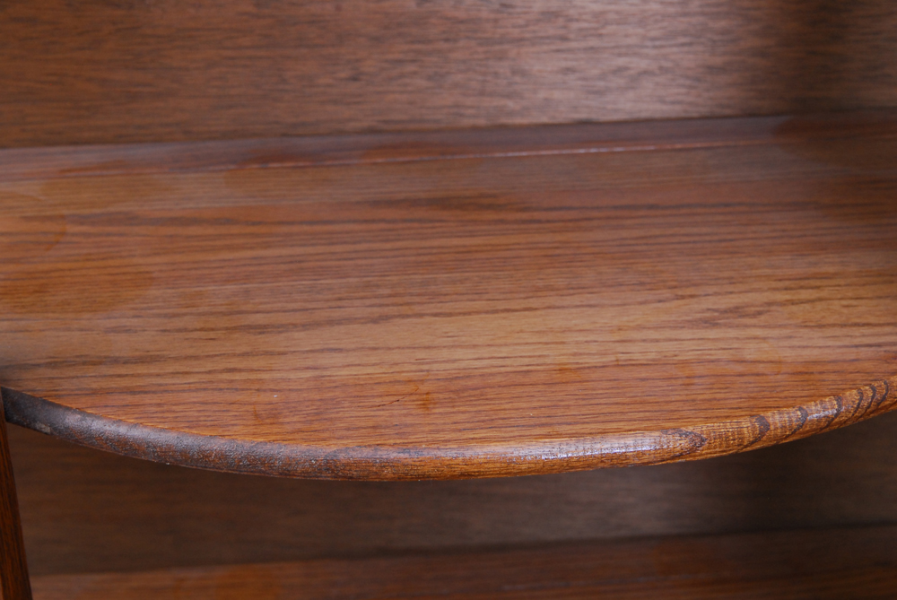 Oak Curio Cabinet with Stained Glass