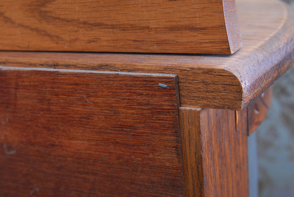 Oak Curio Cabinet with Stained Glass