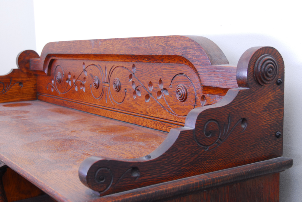 Antique Eastlake Oak Display Cabinet