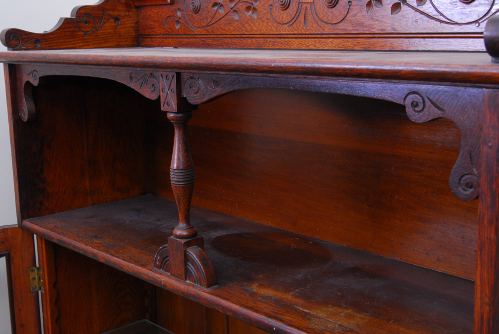 Antique Eastlake Oak Display Cabinet
