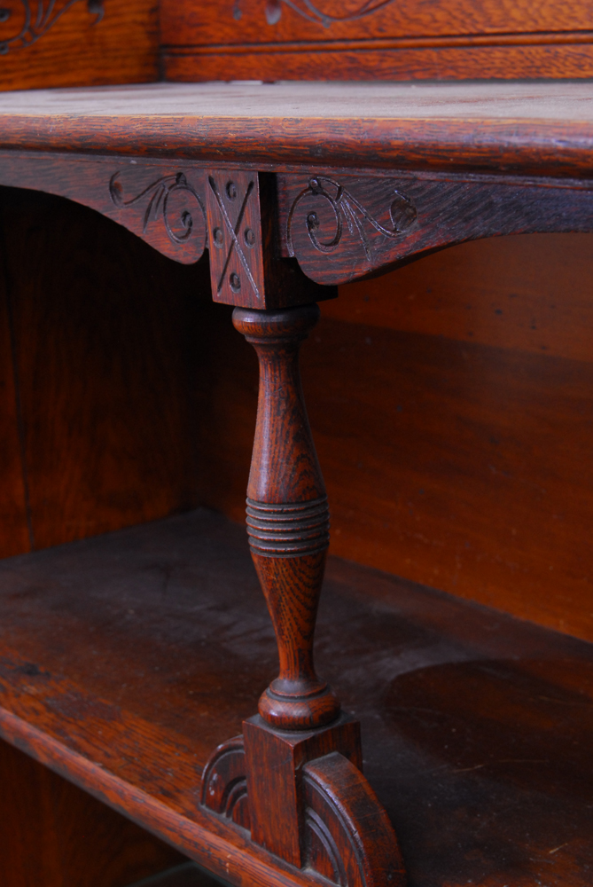 Antique Eastlake Oak Display Cabinet