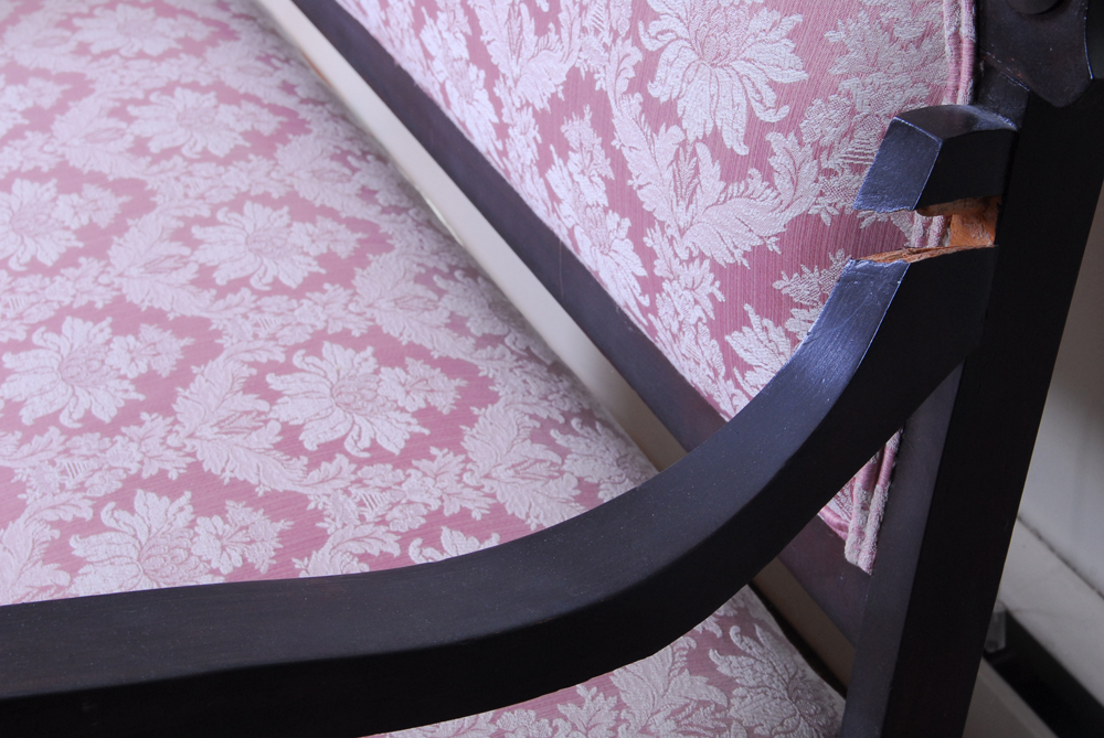 Vintage Mahogany Finish Settee