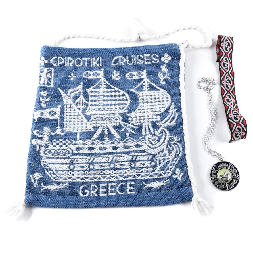 Greece Motif Tote, Belt and Necklace