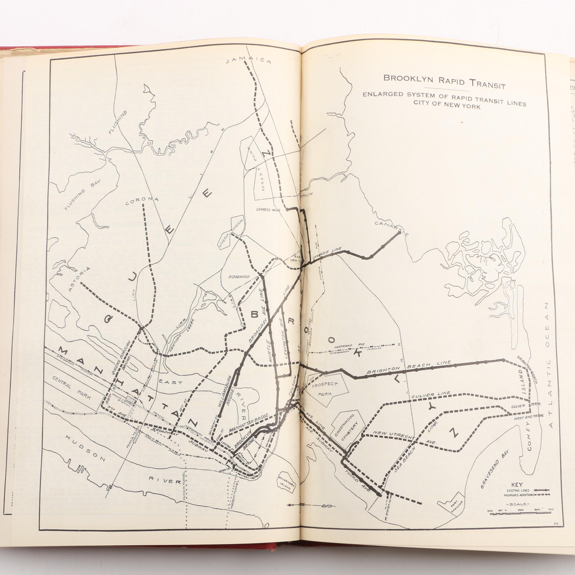 1913 "Brooklyn Daily Eagle Almanac" With Map of Queens, NY