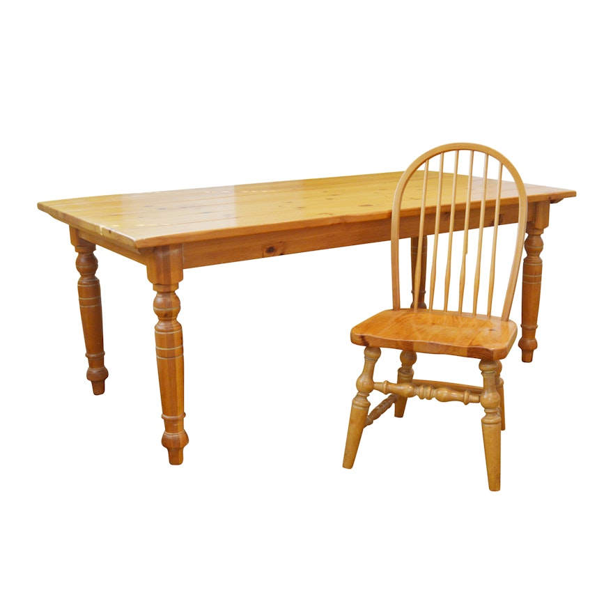 Pine Table and Pine Side Chair