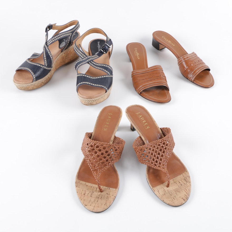 Women's Leather Sandals Including Cole Haan
