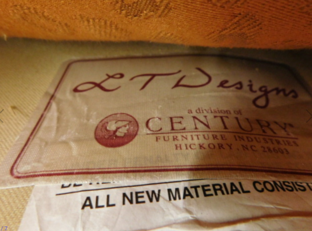 Century Furniture Orange Upholstered Accent Armchair