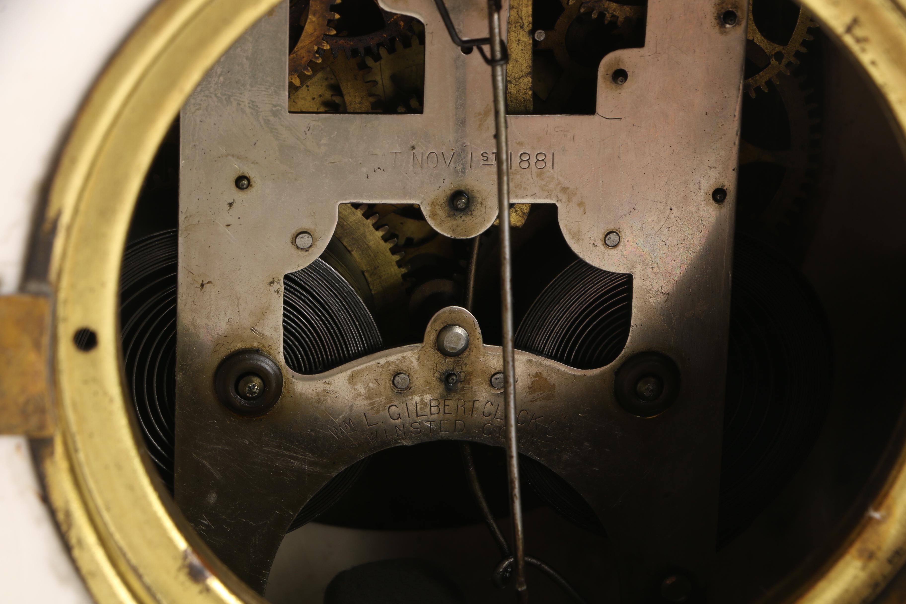 Antique Porcelain William L. Gilbert Mantel Clock